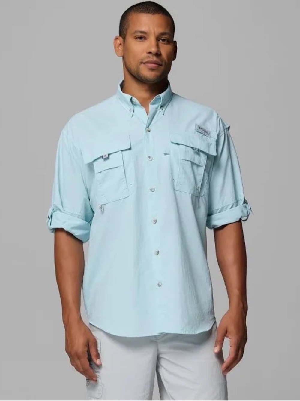 Columbia Light Mint Green Long-Sleeve Outdoor Shirt